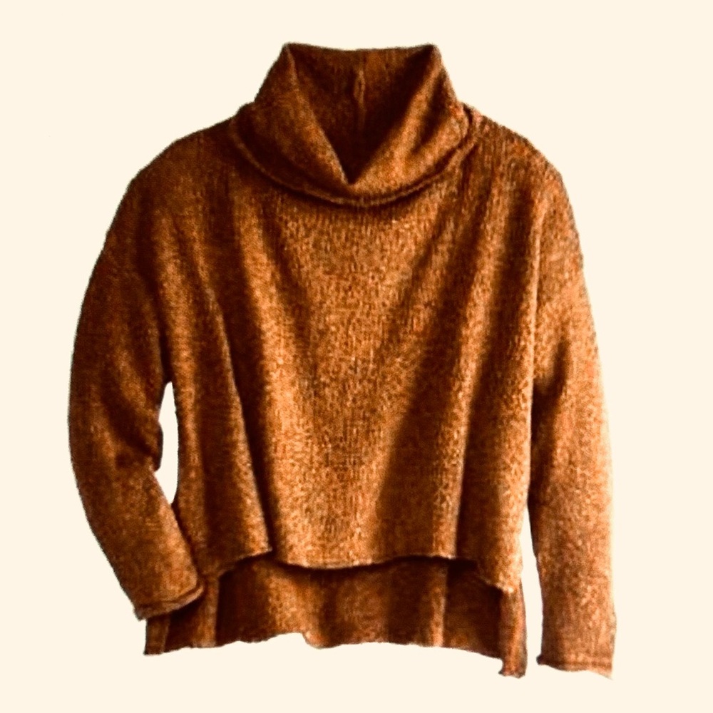 Juniors Mocha Cowl Neck Sweater